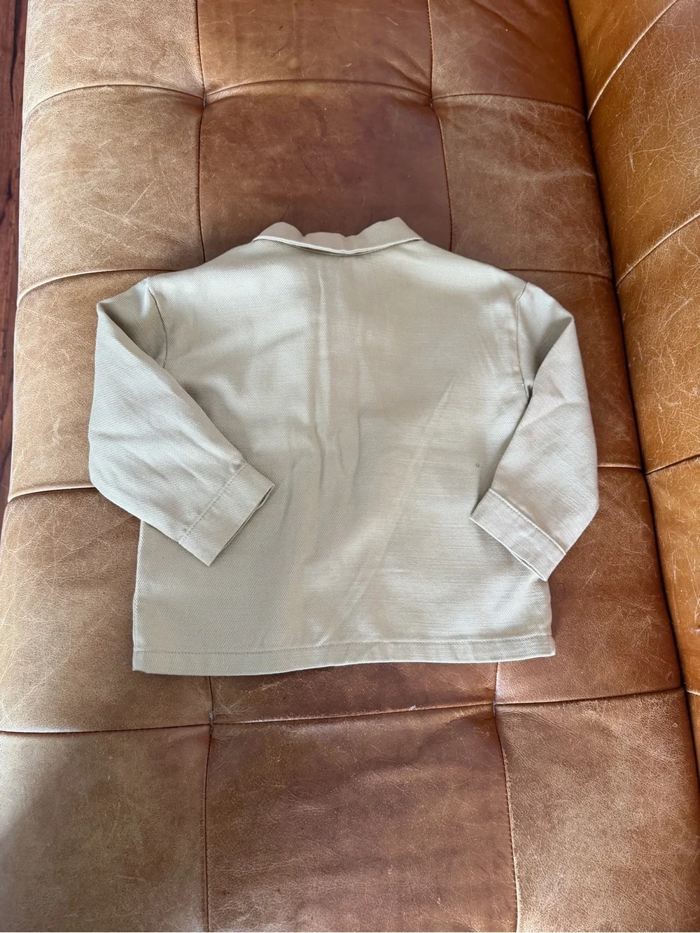 Kids Neutral Cream Button-Front Pants Set